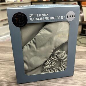 Wayland Square satin eyemask, pillowcase and hair tie set luxu and comfort gray